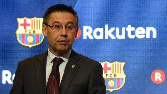 Bartomeu, en la presentación de Rakuten. 