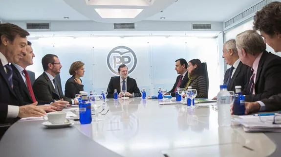 Mariano Rajoy durante la reunión del Comité de Dirección del partido.