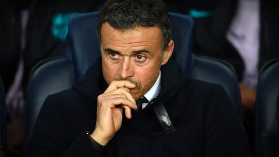 Luis Enrique, durante el partido. 