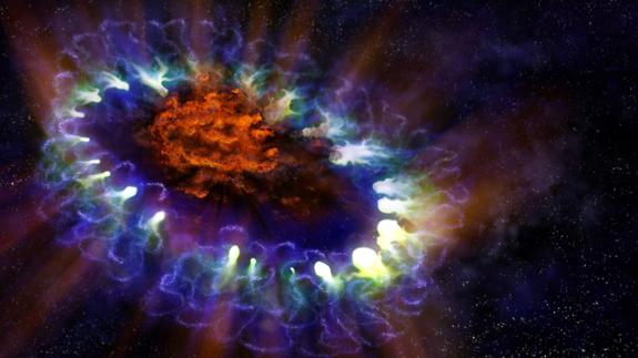Recreación de una supernova.