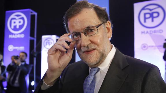 Rajoy acude a la cena de Navidad del PP. 