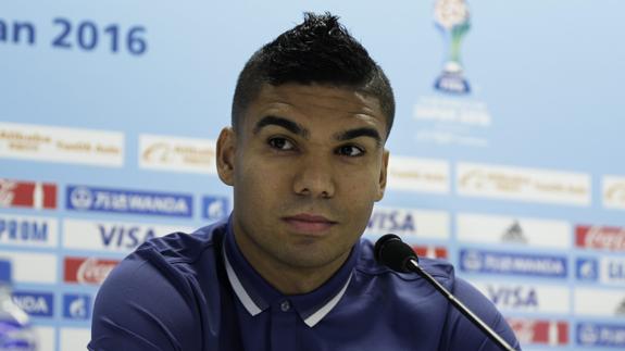 Casemiro, en la rueda de prensa. 