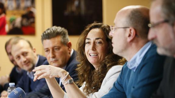 La eurodiputada de Ciudadanos Carolina Punset durante la rueda de prensa ofrecida hoy en la oficina de la Unión Europea en Madrid. 