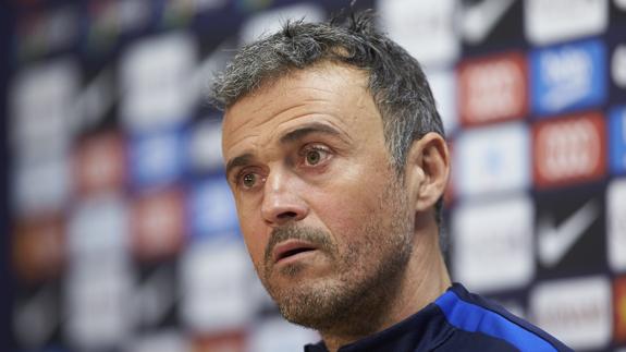 Luis Enrique, en rueda de prensa. 