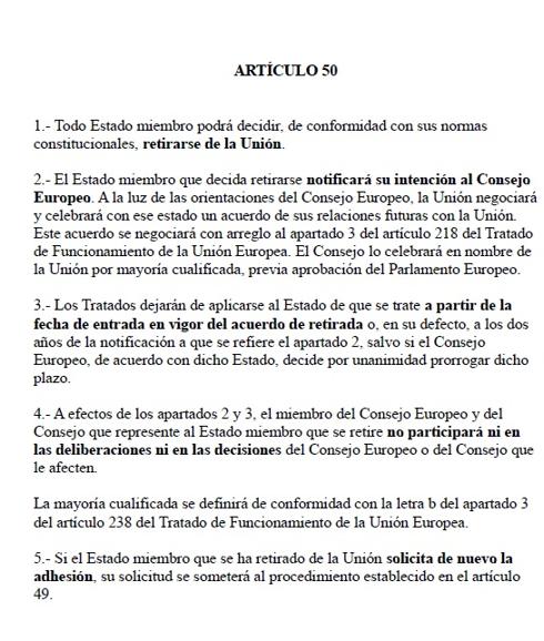 ¿Qué es el Artículo 50? Su autor da las claves