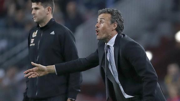 Luis Enrique, ante la Real Sociedad. 