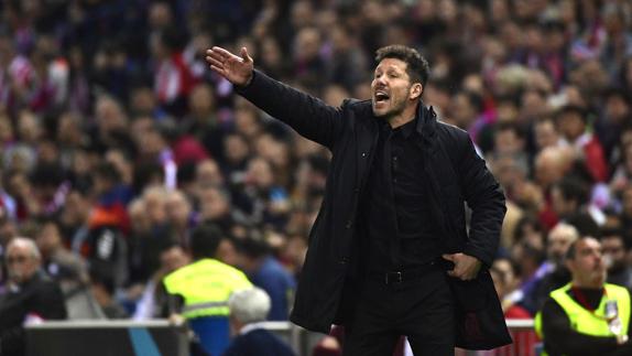 Simeone, durante el partido. 