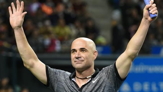 Agassi, en un partido. 