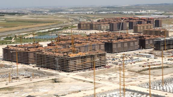 Construcción de viviendas en Seseña (Toledo).