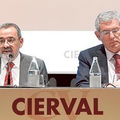 El presidente de Cierval, José Vicente González, y el secretario general, Javier López Mora, en la última asamblea general.