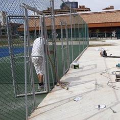 Las obras continúan en el polideportivo Juan Antonio Samaranch. :: irene marsilla