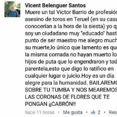 Comentario de Vicent Belenguer Santos en Facebook.