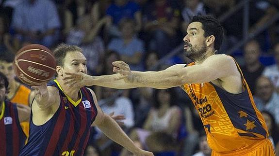 Oleson y Rafa Martínez, en el cuarto partido de la semifinal.