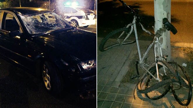 La bicicleta de la víctima, tras el accidente