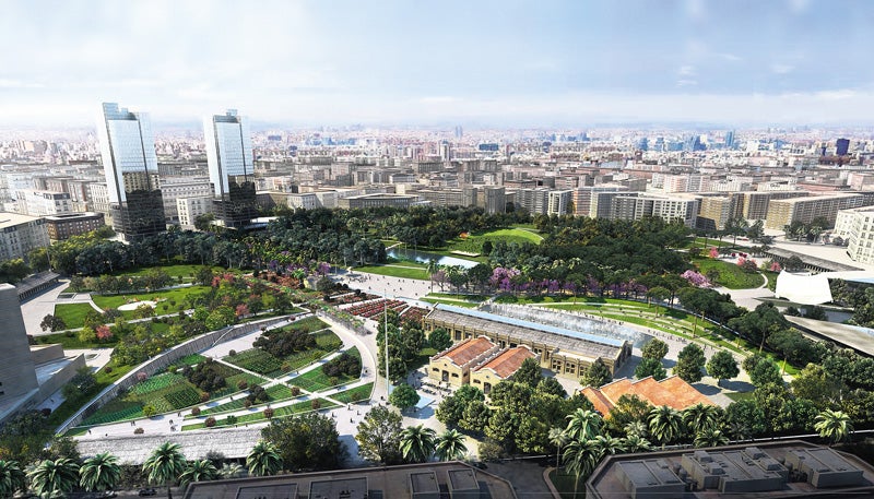 Figuración del proyecto del Parque Central.