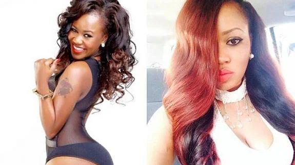 La modelo keniata Vera Sidika, antes y después del blanqueamiento de piel. 
