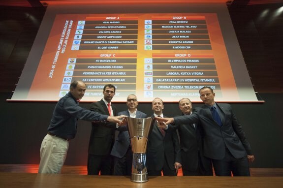 Raga posa junto al resto de representantes del Grupo D. :: euroleague