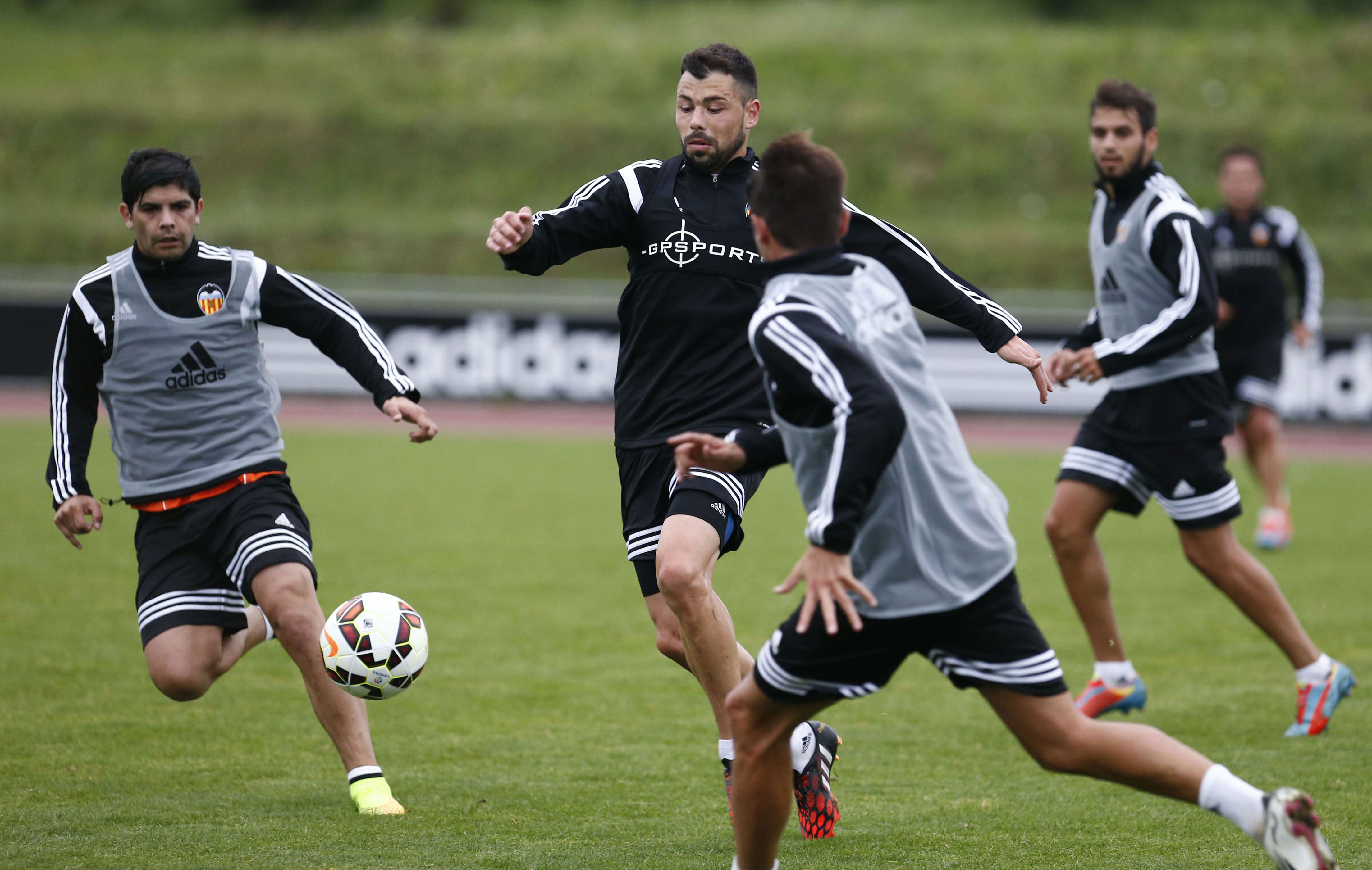 Entrenamiento del Valencia CF durante su pretemporada en Alemania. 