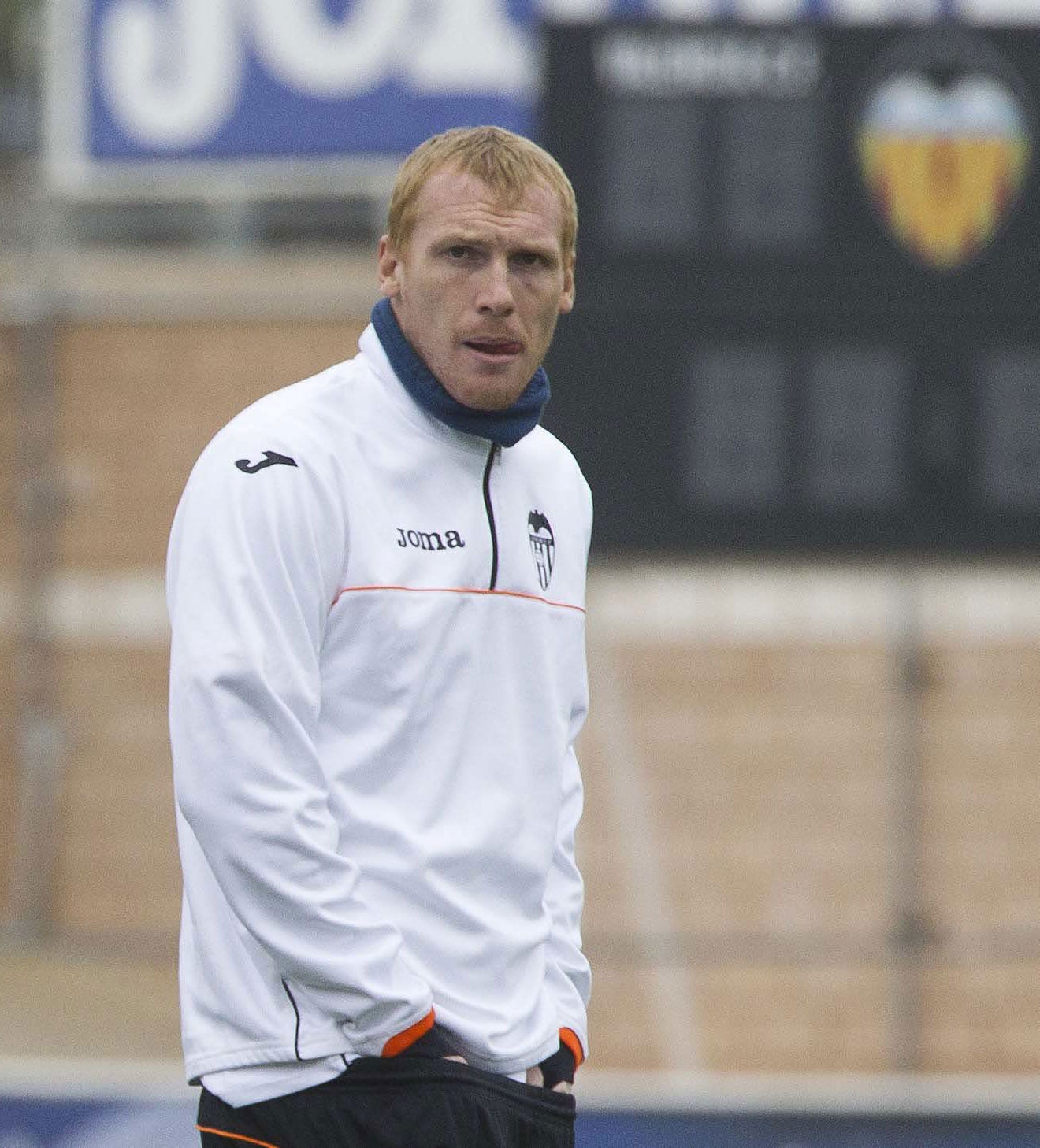 Jérémy Mathieu en un entrenamiento con el Valencia la pasada temporada. 