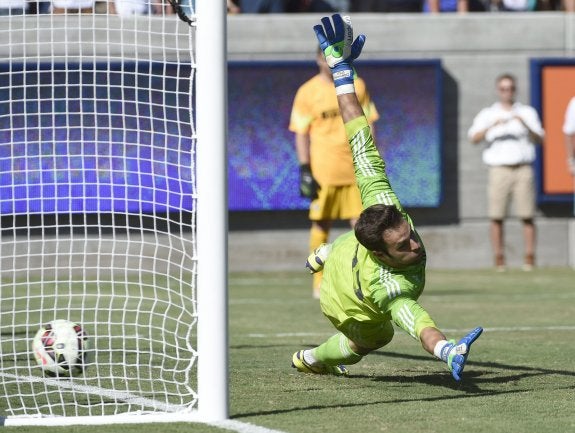 Jesús, en el amistoso Real Madrid-Inter de Milán disputado en California. :: EFE/EPA/JOHN G. MABANGLO