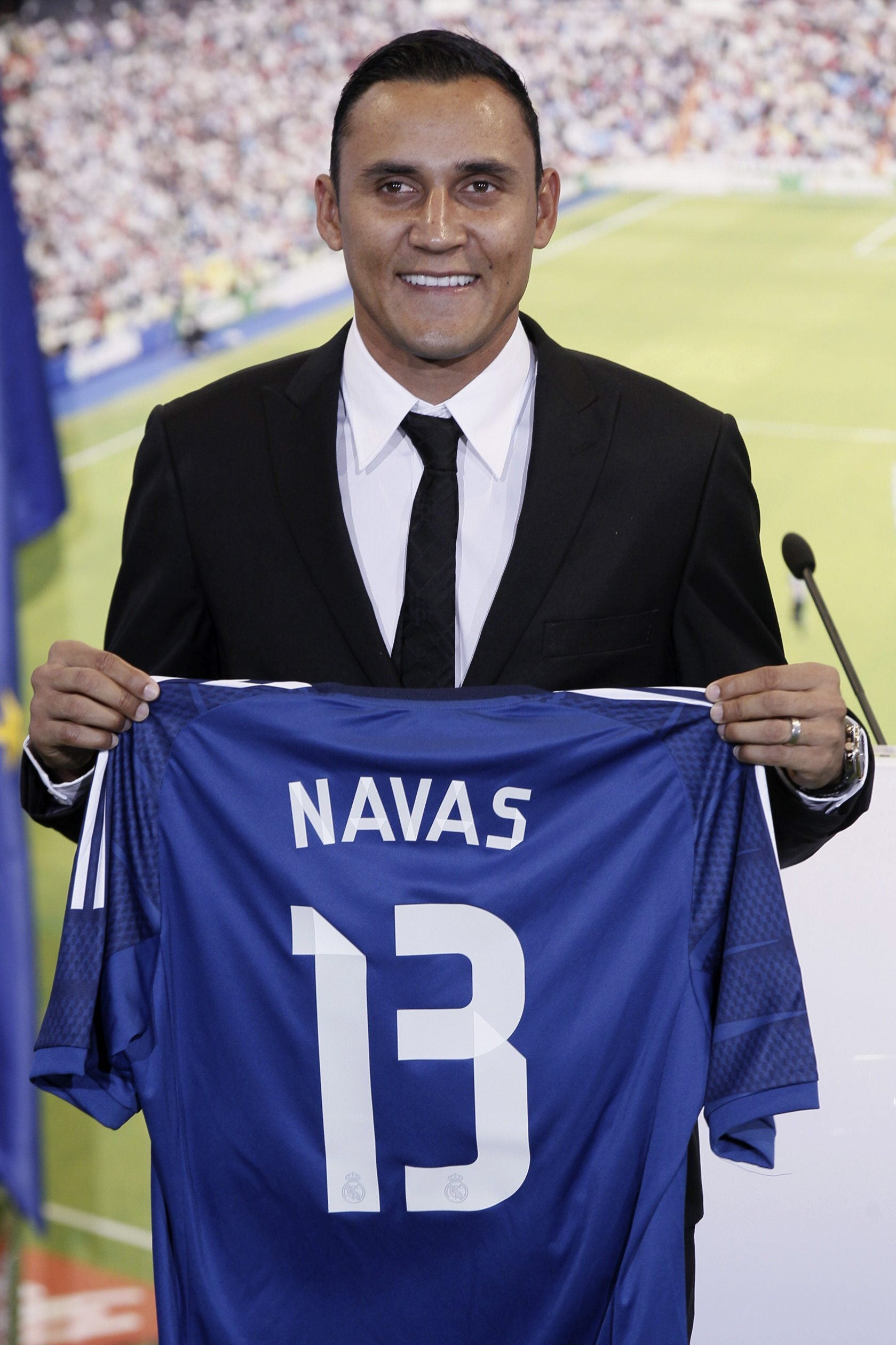 Keylor Navas durante su presentación