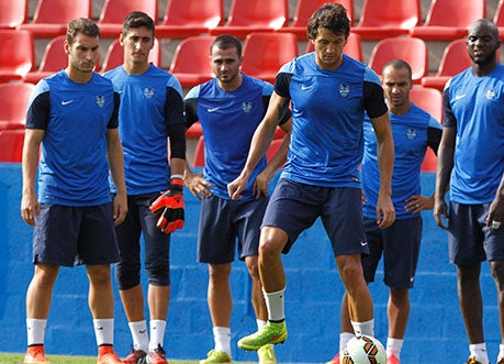 Intenso entrenamiento en el Ciutat de Valencia