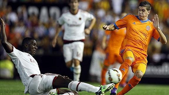 De Paul, en el partido de pretemporada contra el Milan.