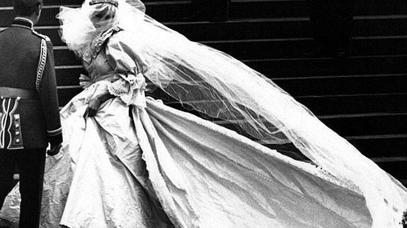 Lady Di en el día de su boda.