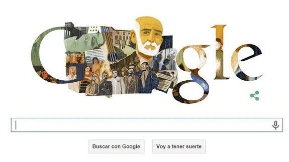 Google dedica su doodle a Francisco Giner de los Ríos.
