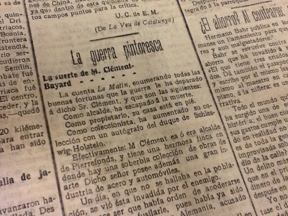  Octubre de 1914. Artículo 'La guerra pintoresca' publicado hace un siglo. :: LP