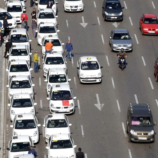 Protesta de taxis.