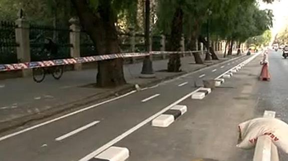 El carril bici del puente del Real de Valencia, a punto