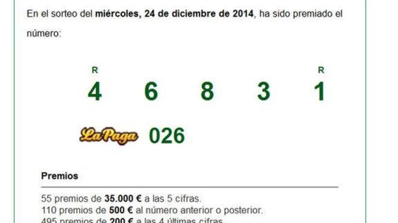 Cupón de la ONCE del miércoles 24 de diciembre. Nochebuena. Comprobar número premiado y combinación ganadora del SuperOnce