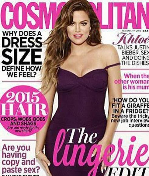 Khloé Kardashian luce curvas en la portada de Cosmopolitan