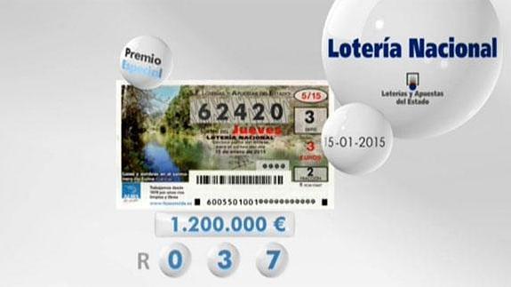 Números premiados de la Lotería Nacional de hoy jueves 15 de enero de 2015. Comprobar sorteo y ganadores