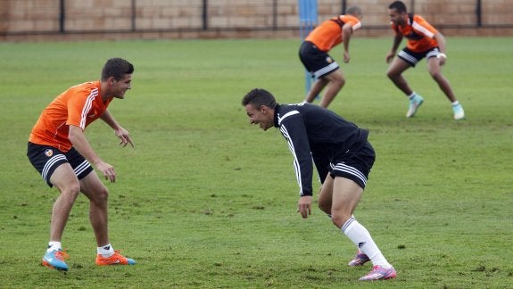 Zuculini y Rodrigo, en una de las sesiones en Paterna.