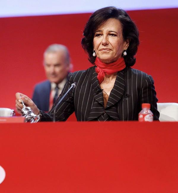 Ana Botín, en su primera aparición como presidenta del Santander en septiembre de 2014.