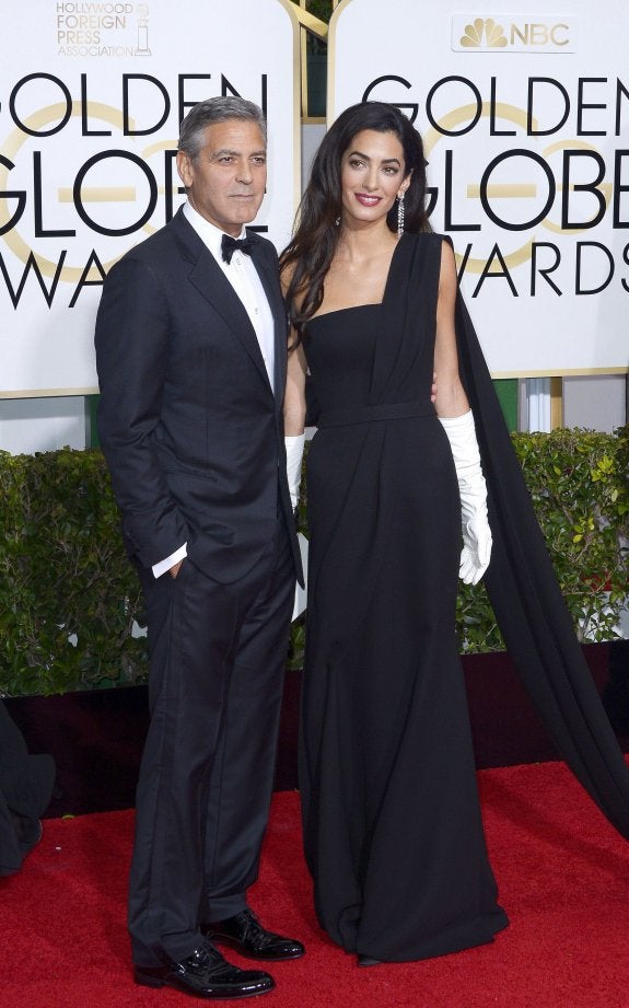 George Clooney y Amal Alamuddin, en los Globos de Oro. : efe
