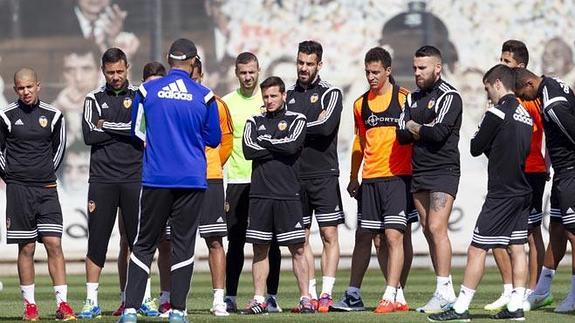 Entrenamiento del Valencia CF.