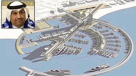 Imagen del diseño realizado por el equipo de Seguí. A la izquierda, el Jeque Abdullah ben Nasser Al-Thani. 