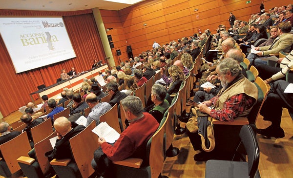 Accionistas minoritarios de Bankia, en una asamblea informativa en Valencia.