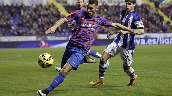 Iván López, en el partido frente a la Real Sociedad. 