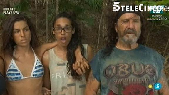 Suhaila, Lucía y Fortu, concursantes de 'Supervivientes'.