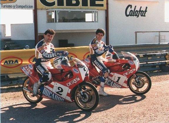 'Champi' Herreros y Aspar, sobre las Derbi con que el primero fue campeón en 1989.:: lp