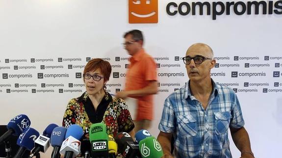 Rueda de prensa ofrecida esta mañana en la sede de Compromís