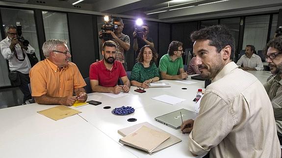 Reunión de las comisiones negociadoras de Compromís y València en Comú.