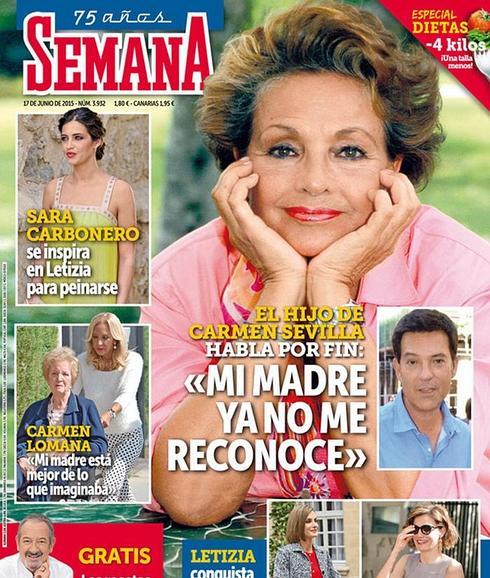 El hijo de Carmen Sevilla: «Mi madre ya no me reconoce»