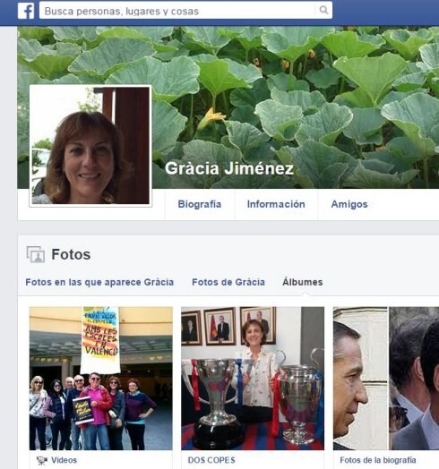  La posible consellera. Capturas extraídas del perfil de Facebook de Gràcia  Jiménez, la propuesta de Compromís para ocupar Educación. :: lp
