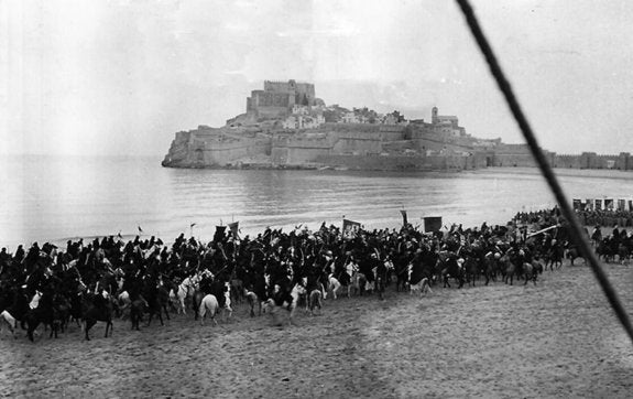 Escena de una batalla de 'El Cid' en una playa aún sin turismo. 