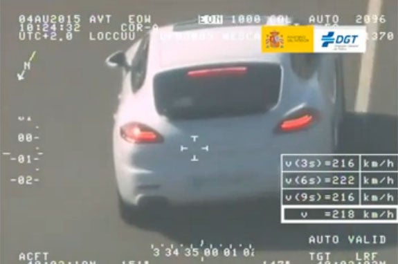 Interceptan un Porsche Panamera circulando a 218 kilómetros por hora